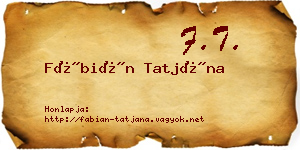 Fábián Tatjána névjegykártya